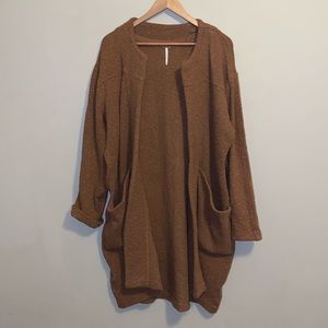 Free People Heavy Open Cardigan Camel Color Size Medium